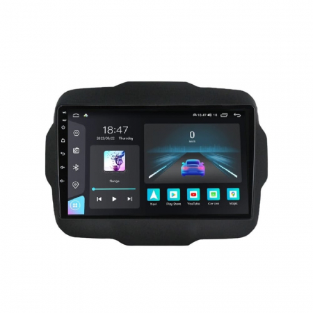 Navigatie dedicata Jeep cu Android - Navigatie Jeep Renegade din 2015-2021, Rezolutie 2K, Ecran QLED 9.5 inch, 8GB RAM si 128GB ROM, Android, Procesor Octacore, Slot sim 4G, Sunet DSP, Wireless Carplay si Android Auto
