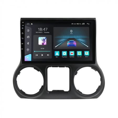 Navigatie dedicata Jeep cu Android - Navigatie Jeep Wrangler din 2011-2018, Rezolutie 2K, Display QLED 9.5 inch, 4GB RAM si 64GB ROM, Android, Procesor Octacore, Slot sim 4G, Sunet DSP, Wireless Carplay si Android Auto, Camera Marsarier,