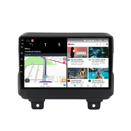 Navigatie Jeep Wrangler din 2018-2022, Rezolutie 2K, Display QLED 9.5 inch, 4GB RAM si 64GB ROM, Android, Procesor Octacore, Slot sim 4G, Sunet DSP, Wireless Carplay si Android Auto, Camera Marsarier, [2]