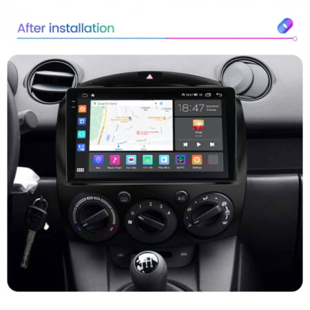 Navigatie Mazda 2 2007 - 2014 Android 14 , 4GB RAM , Procesor Quad Core , Wireless Carplay si Android auto , Display HD Touchscreen, Wi-Fi , Bluetooth, USB [4]