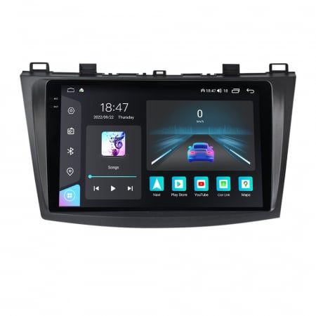 Navigatie dedicata Mazda cu Android - Navigatie Mazda 3 din 2003-2010, Rezolutie 2K, Display QLED 9.5 inch, 4GB RAM si 64GB ROM, Android, Procesor Octacore, Slot sim 4G, Sunet DSP, Wireless Carplay si Android Auto, Camera Marsarier, USB,