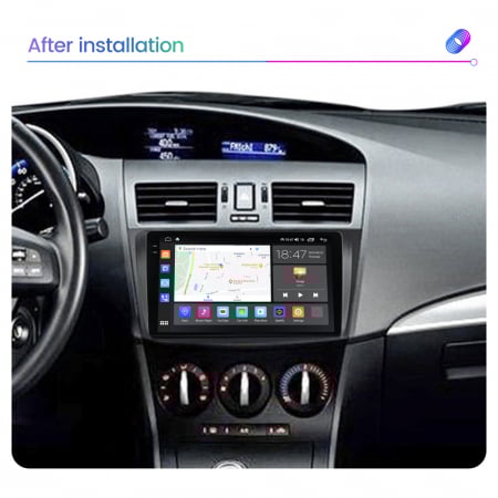 Navigatie Mazda 3 din 2003-2010, Rezolutie 2K, Display QLED 9.5 inch, 4GB RAM si 64GB ROM, Android, Procesor Octacore, Slot sim 4G, Sunet DSP, Wireless Carplay si Android Auto, Camera Marsarier, USB, [5]
