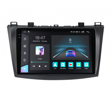 Navigatie dedicata Mazda cu Android - Navigatie Mazda 3 din 2003-2010, Rezolutie 2K, Ecran QLED 9.5 inch, 8GB RAM si 128GB ROM, Android, Procesor Octacore, Slot sim 4G, Sunet DSP, Wireless Carplay si Android Auto,