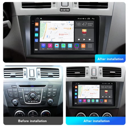 Navigatie Mazda 5 din 2010-2017, Rezolutie 2K, Display QLED 9.5 inch, 4GB RAM si 64GB ROM, Android, Procesor Octacore, Slot sim 4G, Sunet DSP, Wireless Carplay si Android Auto, Camera Marsarier, USB, [2]
