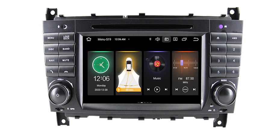 MERCEDES-BENZ - Navigatie Auto Android Mercedes C Class W203 CLK W209 , DVD PLAYER , Android 11 , 2 GB RAM + 16GB ROM , Internet , 4G , Aplicatii , Waze , Wi Fi , Usb , Bluetooth