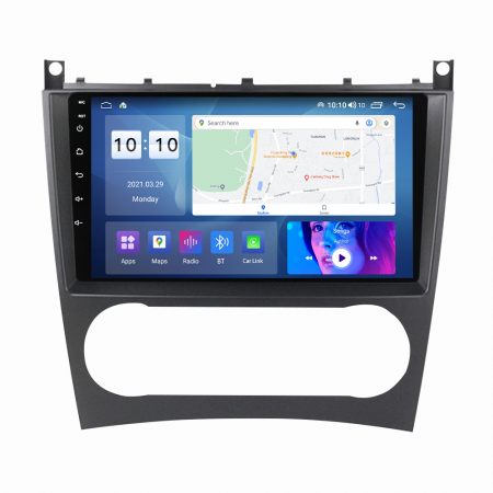 Navigatie Mercedes C Class W203 CLK W209 din 2000-2005,Android 14 , 4GB RAM, Octacore, Slot Sim 4G, DSP, GPS, Wi-FI, Carplay, Android Auto, USB, Bluetooth, Waze, Touchscreen, 9 inch [1]