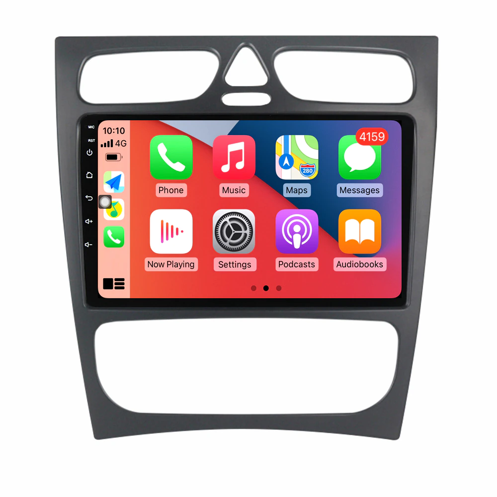 C Class Facelift W203  (2004 - 2011) - Navigatie Mercedes C Class W203 CLK W209 din 2000-2005,Android 14 , 4GB RAM, Octacore, Slot Sim 4G, DSP, GPS, Wi-FI, Carplay, Android Auto, USB, Bluetooth, Waze, Touchscreen, 9 inch
