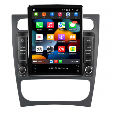 C Class W203  (2000 - 2007) - Navigatie Mercedes C Class W203 CLK W209 din 2000-2005, Display TESLA 9.5 inch, 2GB RAM si 32GB ROM, Wireless Carplay si Android Auto, Procesor Octacore, Slot sim 4G, Sunet DSP, Camera Marsarier, Blue