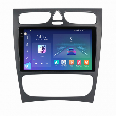 C Class W203  (2000 - 2007) - Navigatie Mercedes C Class W203 CLK W209 din 2000-2005, Rezolutie 2K, Ecran QLED 9.5 inch, 8GB RAM si 128GB ROM, Android, Procesor Octacore, Slot sim 4G, Sunet DSP, Wireless Carplay
