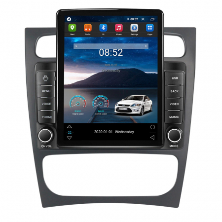 C Class Facelift W203  (2004 - 2011) - Navigatie Mercedes C Class W203 W209 Facelift din 2004-2011, Display TESLA 9.5 inch, 2GB RAM si 32GB ROM, Wireless Carplay si Android Auto, Procesor Octacore, Slot sim 4G, Sunet DSP, Camera Marsarier,
