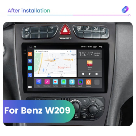 Navigatie Mercedes C Class W203 W209 Facelift din 2004-2011, NAVIGPS, Android 14, Wireless Carplay si Android Auto, 2GB RAM si 32GB ROM, Display IPS 9 inch, Camera Marsarier, Internet, Aplicatii, Wi F [2]