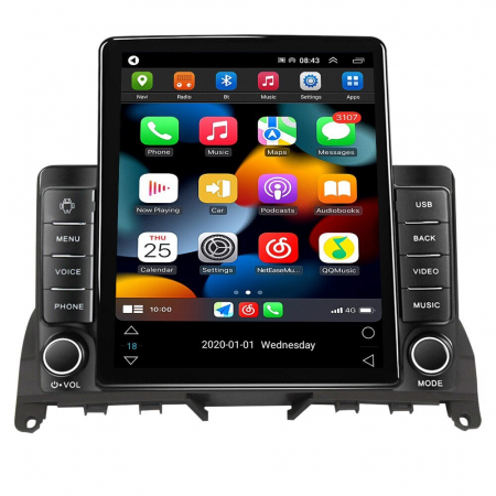 Navigatie Mercedes C Class W204 din 2006 - 2012, Ecran TESLA 9.7 inch, 4 GB RAM si 64 GB ROM, Slot Sim 4G, Procesor Octa Core, Carplay integrat, Procesor Sunet Digital DSP, Android, Aplicatii, Usb, Wi [1]