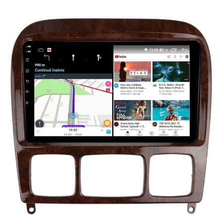 Navigatie Mercedes S Class W220 din 1998-2005 Android 14 , 4GB RAM , Procesor Quad Core , Wireless Carplay si Android auto , Display HD Touchscreen, Wi-Fi , Bluetooth, USB [2]