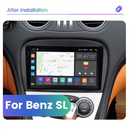 Navigatie Mercedes SL R230 SL350 SL500 SL55 SL600 SL65 din 2001 - 2011, Android 14, 2GB RAM si 32GB ROM, Display IPS 9 inch, Camera Marsarier, Internet, Aplicatii, Wi Fi, Usb, Bluetooth [5]