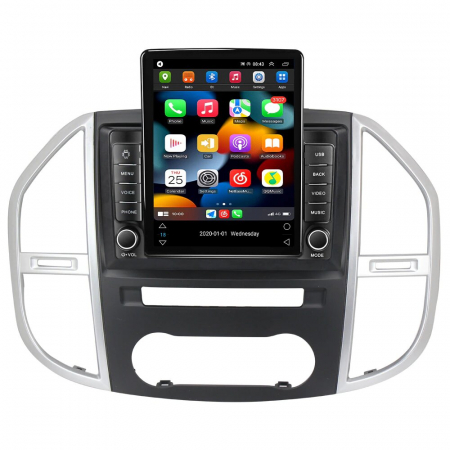 Vito  (2003 - 2014) - Navigatie Mercedes Vito din 2014-2020, Display TESLA 9.5 inch, 2GB RAM si 32GB ROM, Wireless Carplay si Android Auto, Procesor Octacore, Slot sim 4G, Sunet DSP, Camera Marsarier, Bluetooth, USB, Wi Fi