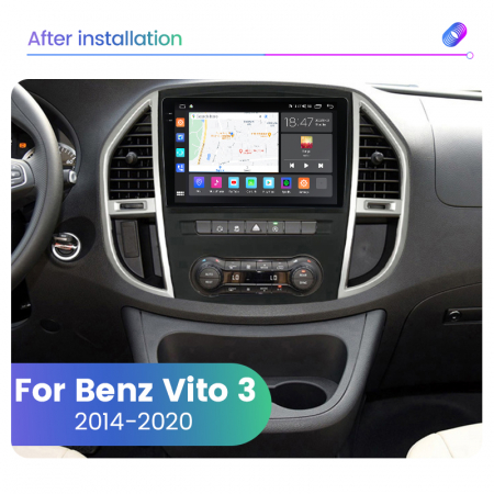 Navigatie Mercedes Vito din 2014-2020, Rezolutie 2K, Ecran QLED 10.5 inch, 8GB RAM si 128GB ROM, Android, Procesor Octacore, Slot sim 4G, Sunet DSP, Wireless Carplay si Android Auto [3]
