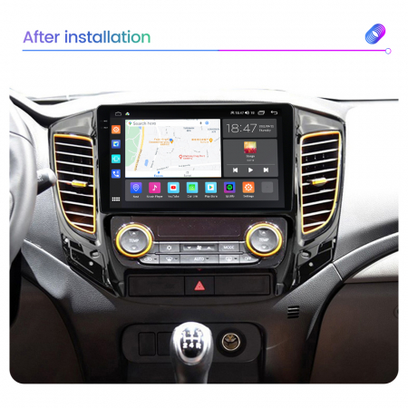 Navigatie Mitsubishi L200 din 2014-2020, Rezolutie 2K, Ecran QLED 9.5 inch, 8GB RAM si 128GB ROM, Android, Procesor Octacore, Slot sim 4G, Sunet DSP, Wireless Carplay [3]