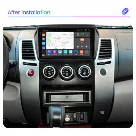 Navigatie Mitsubishi L200 din 2018 - 2020, Rezolutie 2K, Ecran QLED 9.5 inch, 8GB RAM si 128GB ROM, Android, Procesor Octacore, Slot sim 4G, Sunet DSP, Wireless Carplay [6]