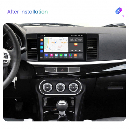 Navigatie Mitsubishi Lancer din 2007 - 2012, Rezolutie 2K, Display QLED 9.5 inch, 4GB RAM si 64GB ROM, Android, Procesor Octacore, Slot sim 4G, Sunet DSP, Wireless Carplay si Android Auto, Camera Mars [3]