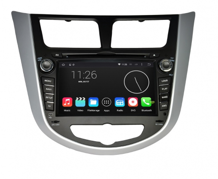 Navigatie dedicata Hyundai cu Android - Navigatie Hyundai Accent Solaris Verna din 2010 - 2016, Windows 6.0, DVD Player, Usb, Bluetooth, Card 16GB cu Hartile Europei Full