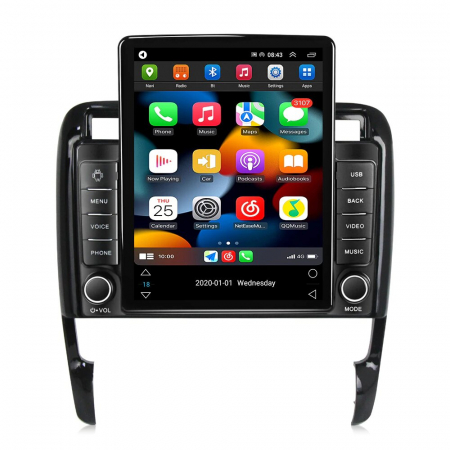 Navigatie dedicata Porsche cu Android - Navigatie Porsche Cayenne din 2002 - 2010, Ecran TESLA 9.7 inch, 4 GB RAM si 64 GB ROM, Slot Sim 4G, Procesor Octa Core, Carplay integrat, Procesor Sunet Digital DSP, Android, Aplicatii, Usb, W