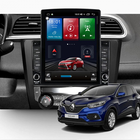 Navigatie pentru Renault Kadjar din 2016 - 2021, Ecran TESLA 9.7 inch, 4 GB RAM si 64 GB ROM, Slot Sim 4G, Procesor Octa Core, Carplay integrat, Procesor Sunet Digital DSP, Android, Aplicatii, Usb, Wi [1]
