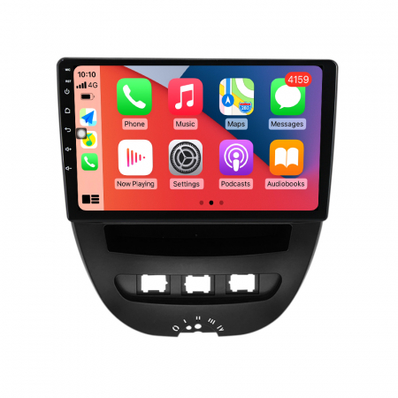 PEUGEOT - Navigatie Auto Android Peugeot 107 si Citroen C1 din 2005-2015 Rezolutie 2K, Display QLED 9.5 inch, 4GB RAM si 64GB ROM, Android, Procesor Octacore, Slot sim 4G, Sunet DSP, Wireless Carplay si Android Auto, Camera