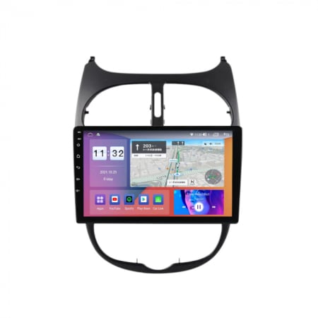 Navigatie Peugeot 206 , 8GB RAM si 128GB ROM, Ecran QLED 9 inch, Android 14, Procesor Octacore, Slot sim 4G, Sunet DSP, Wireless Carplay si Android Auto, Camera Marsarier [3]