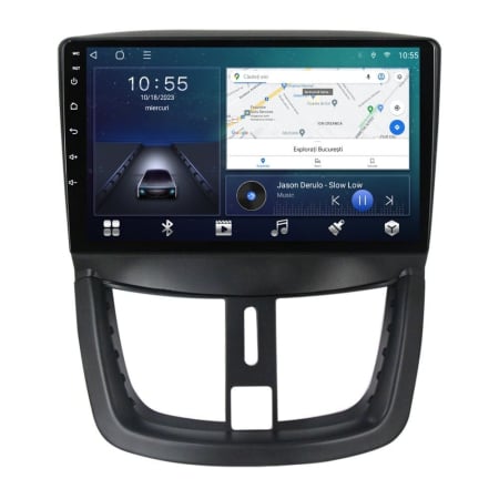 Navigatie Peugeot 207 din 2006-2015,  Android 14, Wireless Carplay si Android Auto, 2GB RAM si 32GB ROM, Display IPS 9 inch, Camera Marsarier, Internet, Aplicatii, Wi Fi, Usb, Bluetooth [1]