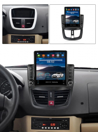 Navigatie Peugeot 207 din 2006-2015, Display TESLA 9.5 inch, 2GB RAM si 32GB ROM, Wireless Carplay si Android Auto, Procesor Octacore, Slot sim 4G, Sunet DSP, Camera Marsarier, Bluetooth, USB, Wi Fi, [2]