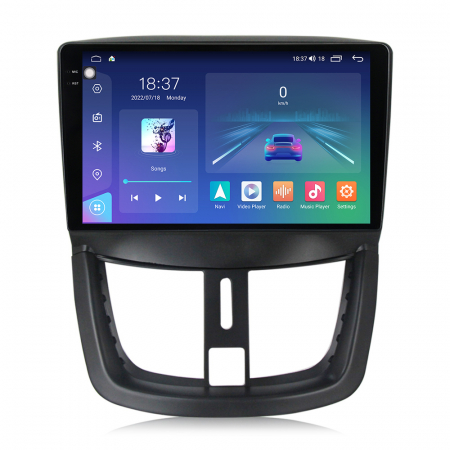 PEUGEOT - Navigatie Auto Android Peugeot207 din 2006-2015, Rezolutie 2K, Display QLED 9.5 inch, 4GB RAM si 64GB ROM, Android, Procesor Octacore, Slot sim 4G, Sunet DSP, Wireless Carplay si Android Auto, Camera Marsarier, U