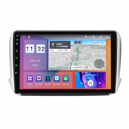 Navigatie Peugeot 208 / 2008 ( 2012 - 2020 ) 4 GB RAM si 64 GB ROM, Slot Sim 4G, Procesor Octa Core, Carplay, Sunet DSP, Android, Aplicatii, Usb, Wi Fi, Bluetooth [1]