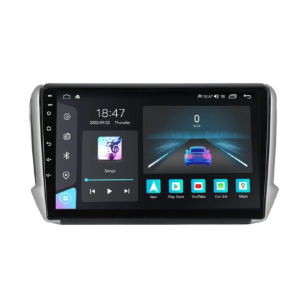 208  (2012 - 2020) - Navigatie Peugeot 208 2008 din 2012-2020, Rezolutie 2K, Display QLED 9.5 inch, 4GB RAM si 64GB ROM, Android, Procesor Octacore, Slot sim 4G, Sunet DSP, Wireless Carplay si Android Auto, Camera Marsari