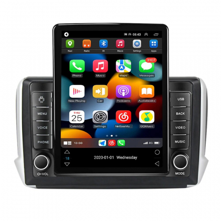 Navigatie Peugeot 208 sau 2008 din 2012 - 2020, Ecran TESLA 9.7 inch, 8 GB RAM si 128 GB ROM, Android 15, Slot Sim 4G, Procesor Octa Core, Carplay Wireless si Android auto, Procesor Sunet Digital DSP, [1]
