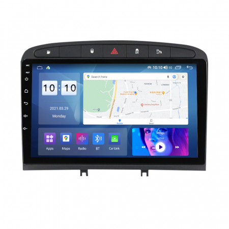 PEUGEOT - Navigatie Auto Android Peugeot308 408 din 2008 - 2020, 8GB RAM si 128GB ROM, Ecran QLED 9 inch, Android 12, Procesor Octacore, Slot sim 4G, Sunet DSP, Wireless Carplay si Android Auto, Camera Marsarier