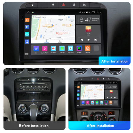 Navigatie Peugeot 308 408 din 2008-2020, Android 14, Wireless Carplay si Android Auto, 2GB RAM si 32GB ROM, Display IPS 9 inch, Camera Marsarier, Internet, Aplicatii, Wi Fi, Usb, Bluetooth [5]