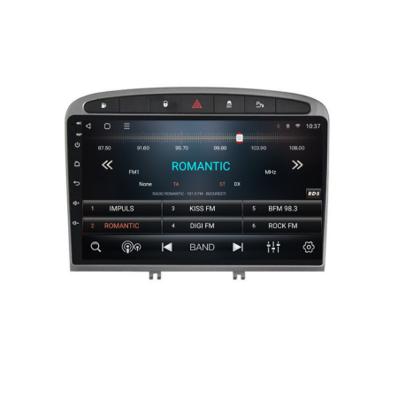 Navigatie Peugeot 308 408 din 2008-2020, Rezolutie 2K, Display QLED 9.5 inch, 4GB RAM si 64GB ROM, Android, Procesor Octacore, Slot sim 4G, Sunet DSP, Wireless Carplay si Android Auto, Camera Marsarie [2]
