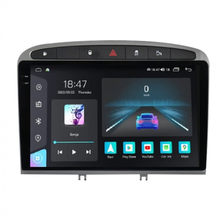 408  (2008 - 2020) - Navigatie Peugeot 308 408 din 2008-2020, Rezolutie 2K, Display QLED 9.5 inch, 4GB RAM si 64GB ROM, Android, Procesor Octacore, Slot sim 4G, Sunet DSP, Wireless Carplay si Android Auto, Camera Marsarie