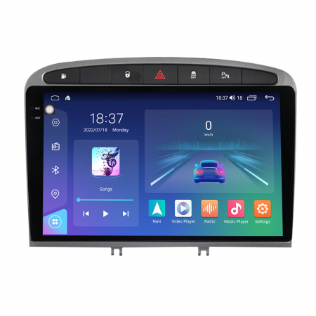 PEUGEOT - Navigatie Auto Android Peugeot308 408 din 2008-2020, Rezolutie 2K, Ecran QLED 9.5 inch, 8GB RAM si 128GB ROM, Android, Procesor Octacore, Slot sim 4G, Sunet DSP, Wireless Carplay