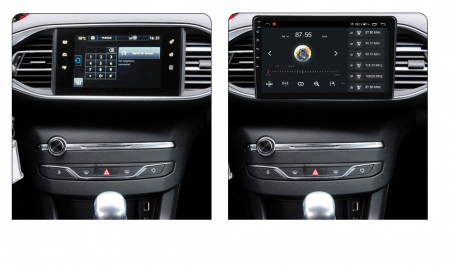 PEUGEOT - Navigatie Auto Android Peugeot308 din 2013-2017, 4GB RAM si 32GB ROM, Display QLED 9 inch, Wireless Carplay si Android Auto, Procesor Octacore, Slot sim 4G, Sunet DSP, Camera Marsarier, Bluetooth, USB, Wi Fi, Rad