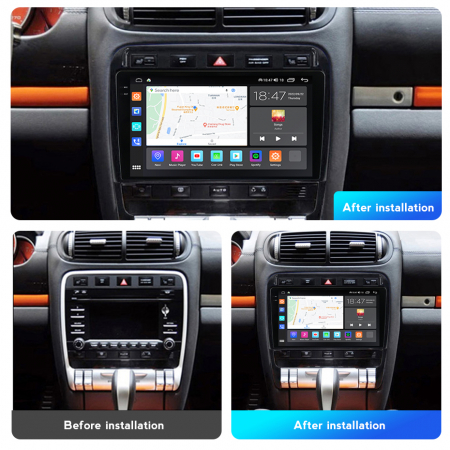 Navigatie Porsche Cayenne din 2002-2010, Rezolutie 2K, Ecran QLED 9.5 inch, 8GB RAM si 128GB ROM, Android, Procesor Octacore, Slot sim 4G, Sunet DSP, Wireless Carplay [3]