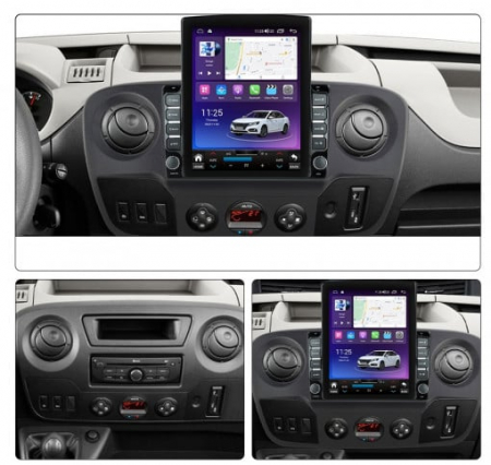 Navigatie RENAULT MASTER 2021-2024, Display TESLA 9.5 inch, 2GB RAM si 32GB ROM, Wireless Carplay si Android Auto, Procesor Octacore, Slot sim 4G, Sunet DSP, Camera Marsarier, Bluetooth, USB [1]
