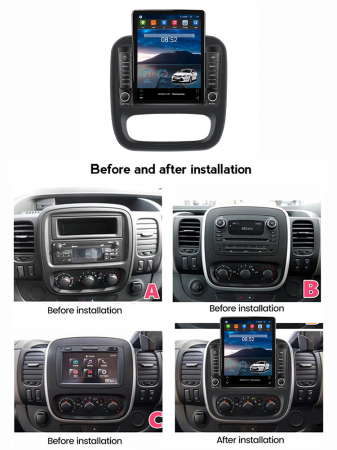 Navigatie Renault Trafic 3 din 2014 - 2022, Ecran TESLA 9.5 inch, 4 GB RAM si 64 GB ROM, Slot Sim 4G, Procesor Octa Core, Carplay integrat, Procesor Sunet Digital DSP, Android [2]