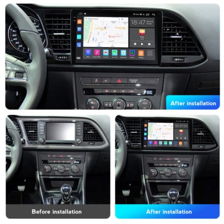 Navigatie Seat Leon 3 din 2014-2020, Android 14, Wireless Carplay si Android Auto, 2GB RAM si 32GB ROM, Display IPS 9 inch, Camera Marsarier, Internet, Aplicatii, Wi Fi, Usb, Bluetooth [4]
