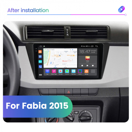 Navigatie Skoda Fabia din 2015-2021, Android 14, Wireless Carplay si Android Auto, 2GB RAM si 32GB ROM, Display IPS 9 inch, Camera Marsarier, Internet, Aplicatii, Wi Fi, Usb, Bluetooth [4]