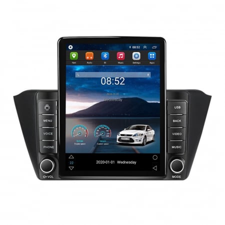 Fabia 3  (2015 - 2021) - Navigatie Skoda Fabia din 2015-2021, NAVIGPS, Display TESLA 9.5 inch, 2GB RAM si 32GB ROM, Wireless Carplay si Android Auto, Procesor Octacore, Slot sim 4G, Sunet DSP, Camera Marsarier, Bluetooth, USB