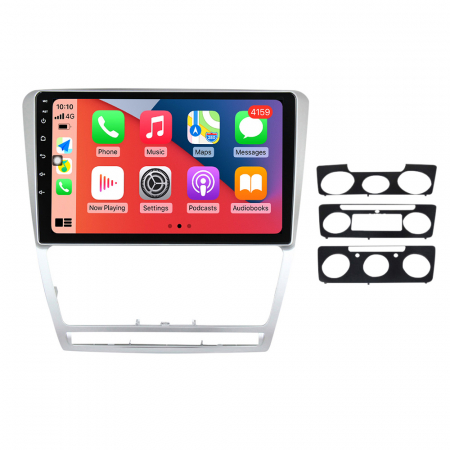 SKODA - Navigatie Auto Android Skoda Octavia 2 din 2008 - 2013, 4GB RAM si 32GB ROM, Display QLED 9 inch, Wireless Carplay si Android Auto, Procesor Octacore, Slot sim 4G, Sunet DSP, Camera Marsarier, Bluetooth, USB, Wi F