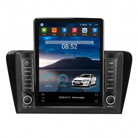 Octavia 3  (2013 - 2018) - Navigatie Skoda Octavia 3 din 2013 - 2018, Ecran TESLA 9.7 inch, 4 GB RAM si 64 GB ROM, Slot Sim 4G, Procesor Octa Core, Carplay integrat, Procesor Sunet Digital DSP, Android, Aplicatii, Usb, Wi Fi