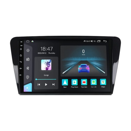Navigatie dedicata Skoda cu Android - Navigatie Skoda Octavia 3 din 2013-2018, Rezolutie 2K, Display QLED 9.5 inch, 4GB RAM si 64GB ROM, Android, Procesor Octacore, Slot sim 4G, Sunet DSP, Wireless Carplay si Android Auto, Camera Marsarie