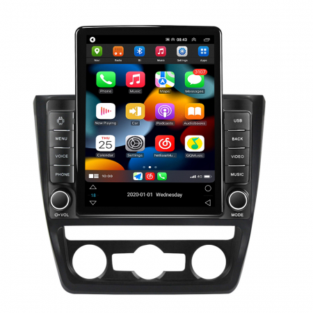 Yeti 5L  (2009 - 2014) - Navigatie Skoda Yeti 5L din 2009 - 2014, Display TESLA 9.5 inch, 2GB RAM si 32GB ROM, Wireless Carplay si Android Auto, Procesor Octacore, Slot sim 4G, Sunet DSP, Camera Marsarier, Bluetooth, USB, Wi